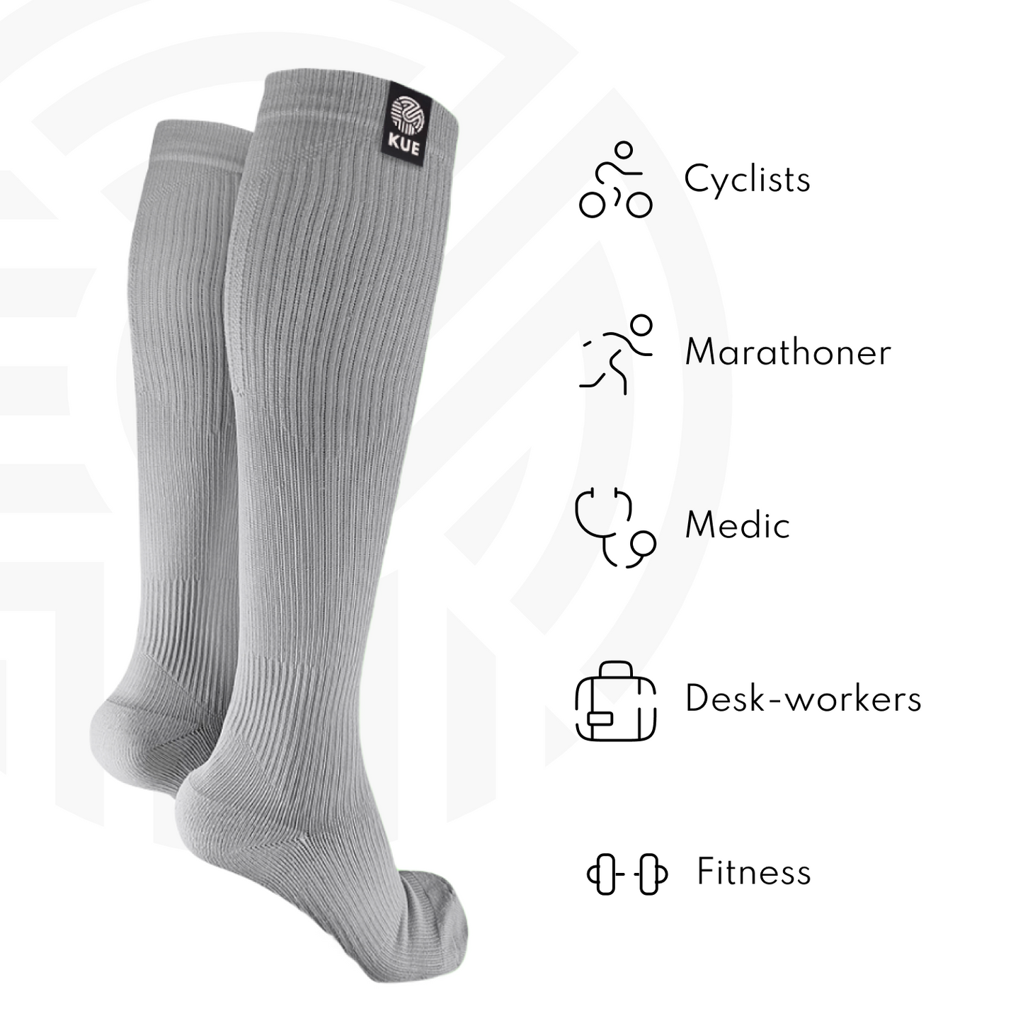 Below Knee Compression Socks - Mild Compression (18-21 mmHg)