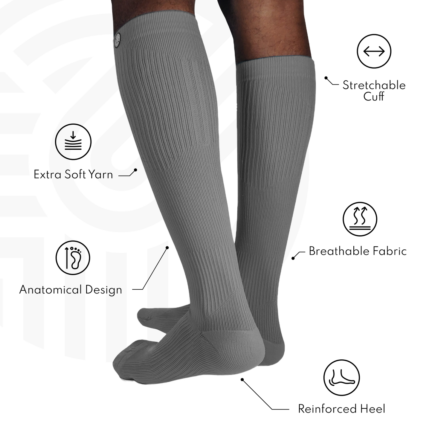 Below Knee Compression Socks - Mild Compression (18-21 mmHg)