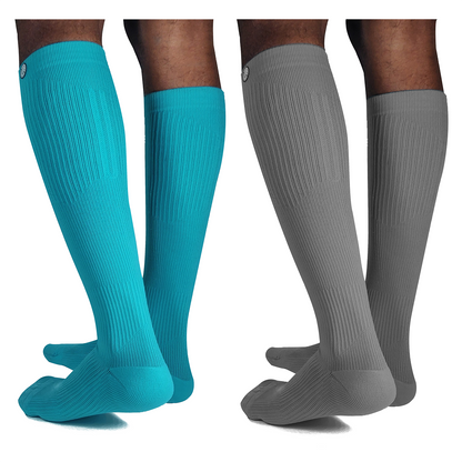 Blue-Grey Graduated Compression Knee Length Socks (18-21mmHg) - Pair of 2
