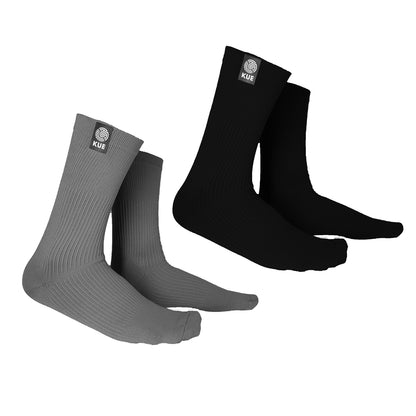 Grey and Black Crew Length Socks Combo